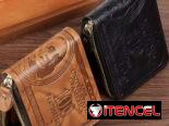 Billeteras de hombre de zipper, compactas