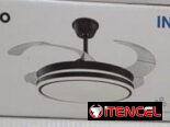 Ventilador de techo 42 pulgadas Aspas Transparentes plegables Lámpara LED Bocina con Bluetooth y Mando $130 USD Transpo