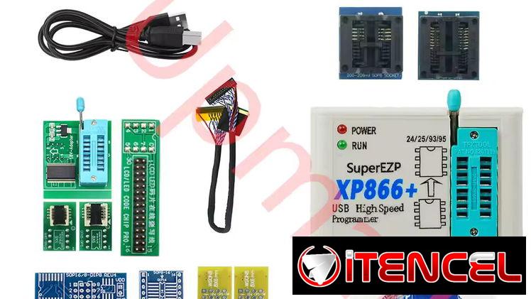 Programador de Bios XP866+ USB SPI Programmer CH554T + 15 Adapters