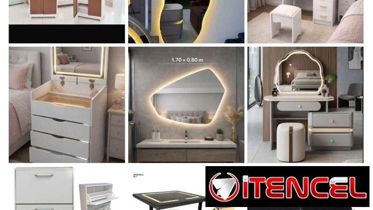 Vanity con espejo, asiento y luz led