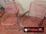 Vendo dos Butacas de aluminio y cordón plástico con brazos de madera. Jaimanitas, playa.