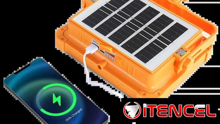 Lámparas recargable con panel solar, carga puerto tipo c y puerto usb. 18 usd. WhatsApp 53307467