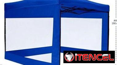 Carpas azules de 3*3m, son impermeables con paredes transparentes solo disponibles en color Azul