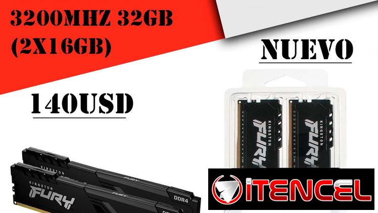 Memoria Ram Kingston FURY Beast DDR4 3200MHz 32GB (2x16GB) “Nuevo Sellado”