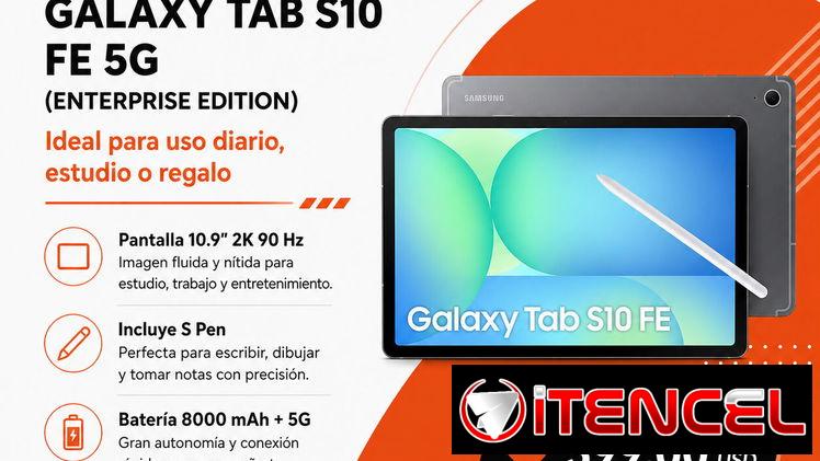 Tablet Samsung Galaxy Tab S10 FE 5G Enterprise Edition | 10.9” 2K con S Pen en La Habana
