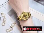 Día madres Reloj dorado lujoso para mujer, automático, pulsera mecánica, diseño en forma de corazón