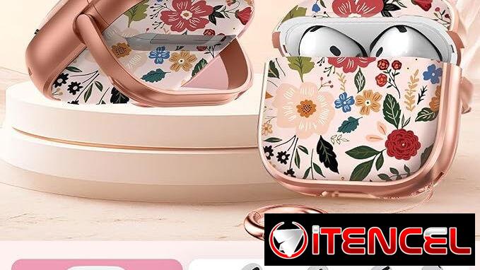 Funda floral para AirPods Pro 3 (2025) con soporte, llavero y kit de limpieza Peonia Blanca | videojuegoshabana.com