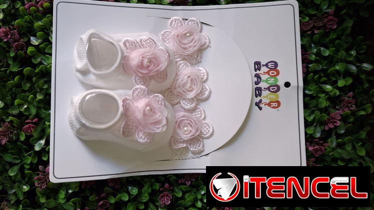 Set de cintillo y medias para bebe