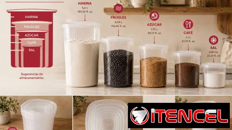Excelente regalo: Set de Pozuelos Herméticos Cuadrados – 5 Piezas  💲12 USD. REVISA y escribe 📞56249037