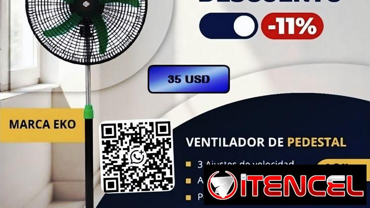 Ventilador de Pedestal EKO + 1 AÑO DE GARANTÍA