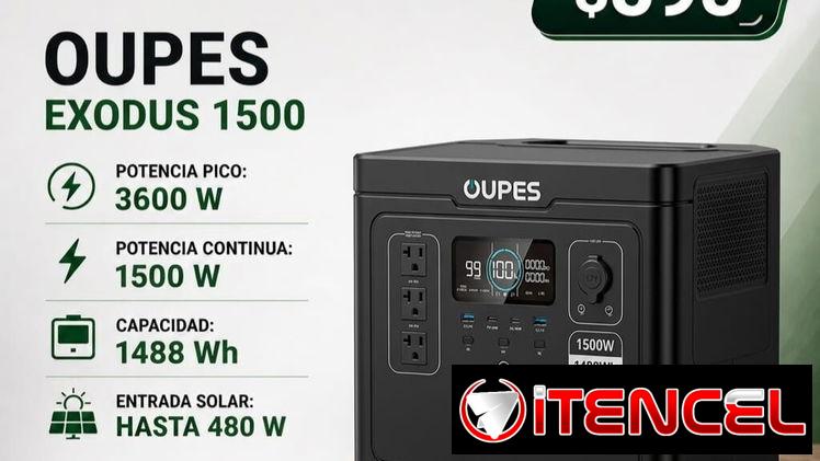 Estación de energía Oupes Exodus 1500 W