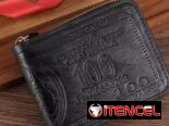 Billeteras de hombre de zipper, compactas