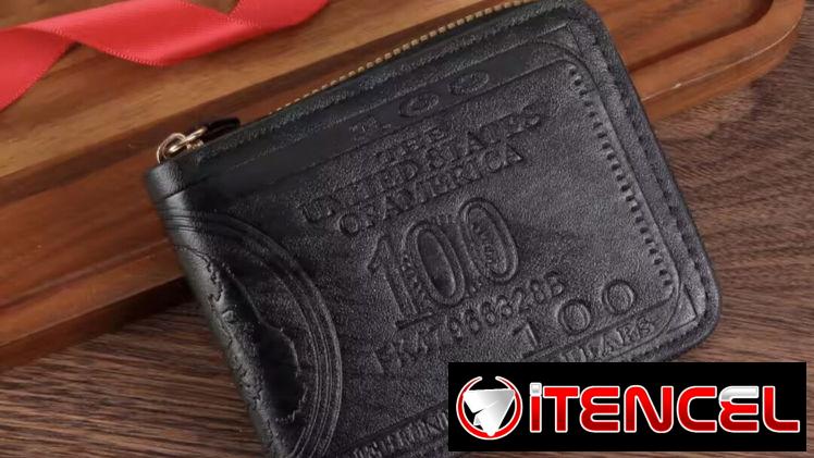 Billeteras de hombre de zipper, compactas