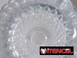 Bucaro de cristal de Bohemia, elegante tallado
