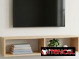Mueble bajo y aéreo para TV en pino 100%, diseñado para pantallas de entre 32 y 50 pulgadas, con sistema de anclaje