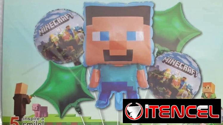 Set de 5 Globos Minecraft M1(TPEx)