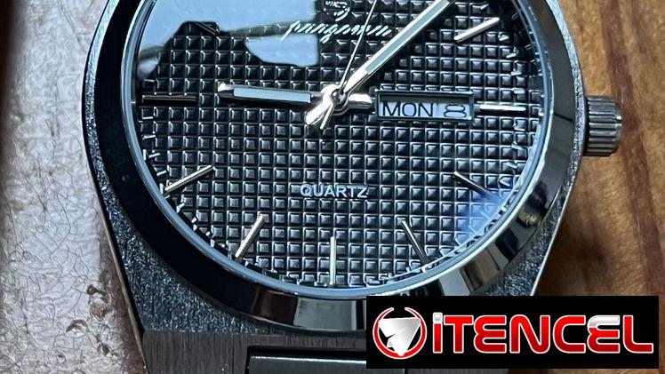 Reloj plateado , centro Negro, para hombre marca Poedagar.de cuarzo