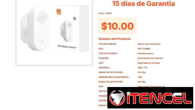 Alarma de Movimiento WiFi con Luz Estroboscópica y App Tuya Pro VPT#-0273