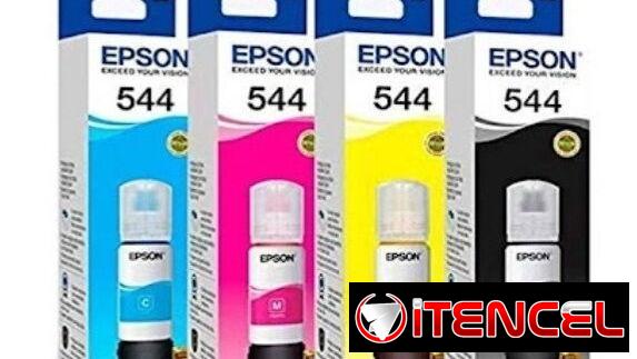 🔸 Juego de tinta EPSON 544 🔹 ORIGINAL 🔸 4 colores (65ml c/u)