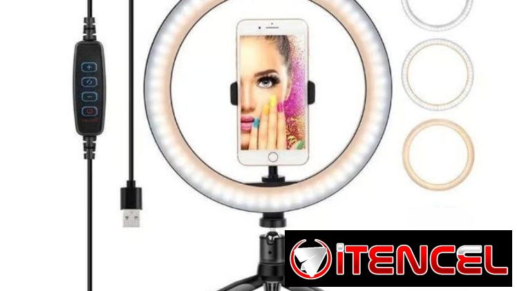 * Ring Light LED de 10 pulgadas con soporte para teléfono y trípode