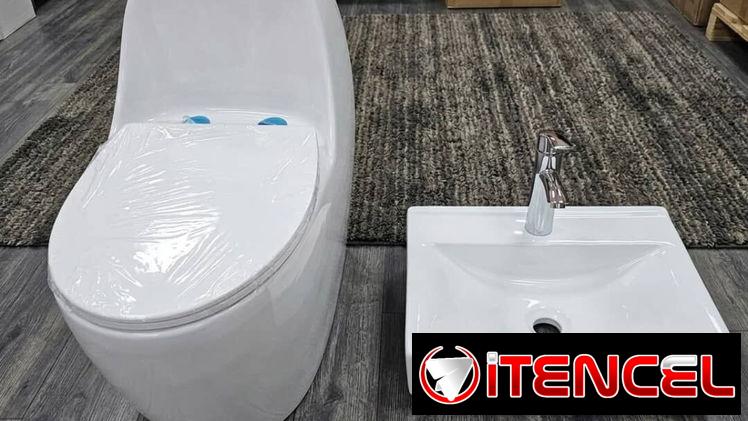 🍁Juegos de baño ‼️ Taza monolitica con sus herrajes y lavamanos con su pila incluida