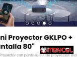 Mini Proyector GKLPO + Pantalla 80″. Dimensiones de proyección: desde 50 hasta 176 pulgadas