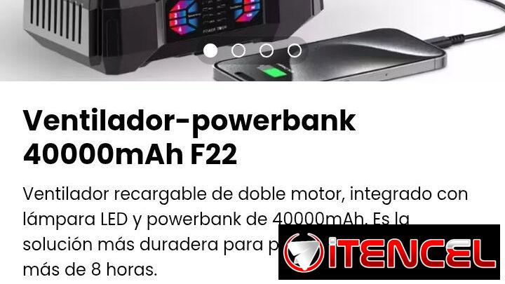 Ventilador-powerbank 40.000 mAh. Nuevo