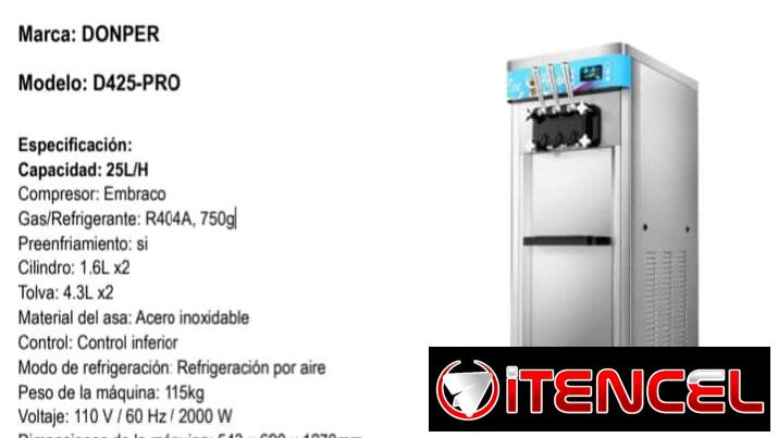 Maquina de frozzen  digital de 3 tiros 2 sabores y uno mezclado con. Ruedas nueva en caja