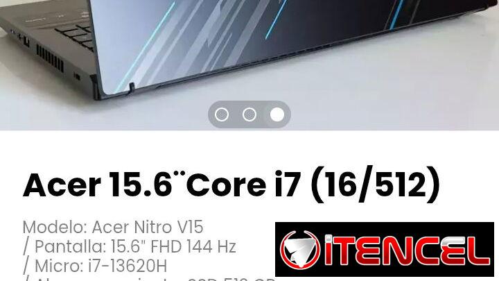 Acer 15.6¨Core i7 (16/512) Modelo: Acer Nitro V15