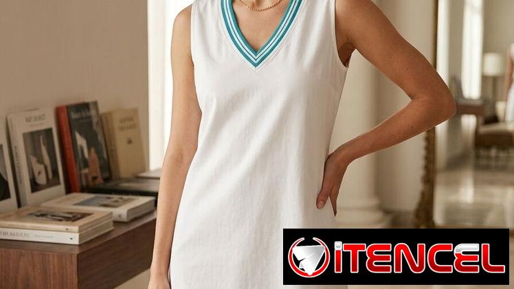 Vestido Sport-Chic “Match Point” – Blanco Minimalista Talla M 20