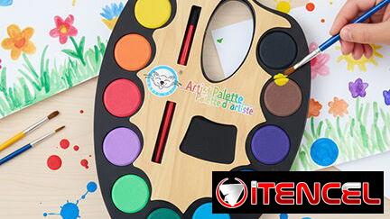 🎨 Paleta de Acuarelas, 12 colores vibrantes y pincel.