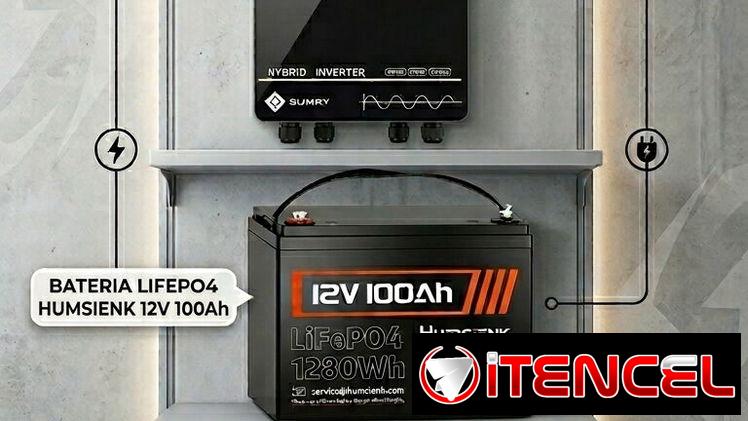 Kit inversor híbrido Sumry + batería Humsienk 12v 100 ah