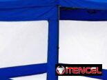 Carpas azules de 3*3m, son impermeables con paredes transparentes solo disponibles en color Azul