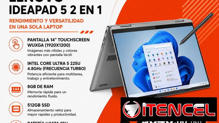 Laptop Lenovo IdeaPad 5 2 en 1 Core Ultra 5 8GB 512GB SSD | 14” Touch WUXGA en La Habana