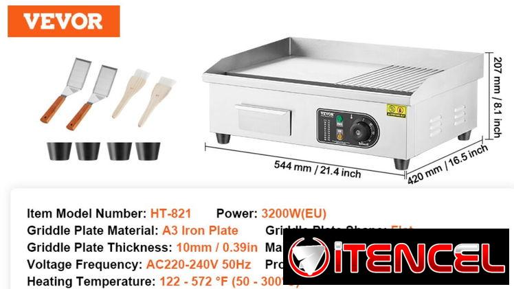 Plancha Eléctrica ( plancha + grill ) Vevor