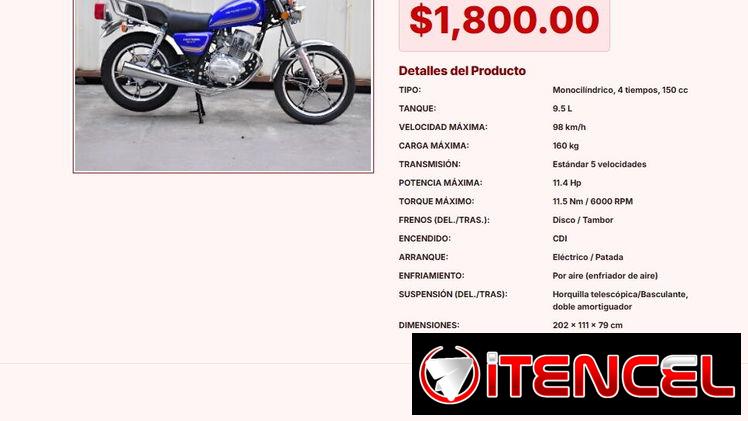 Moto Restrepa 150 CC: Freno de Disco y Tambor para Mayor Seguridad VPT#-0355