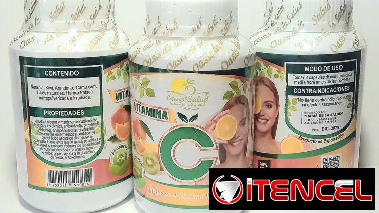 SUPLEMENTO 100% Natural de VITAMINA C a base Naranja, Kiwi, Arándano y Camu Camu.
