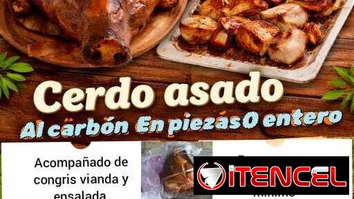 Asados al carbon, cerdo piernas y lomos