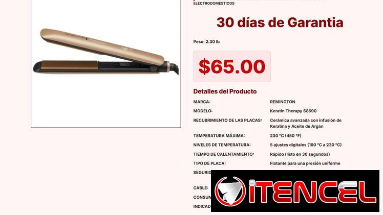 Plancha de Pelo Remington S8590 con Tecnología de Protección Térmica VPT#-0241