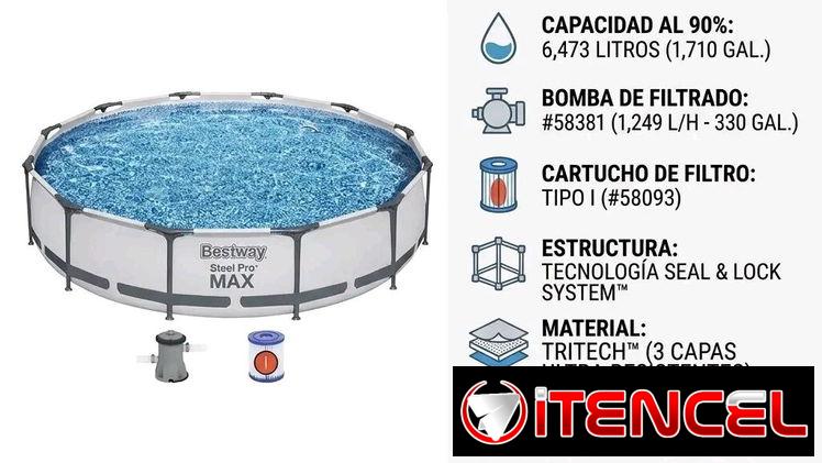 Piscina doméstica Bestway Steel Pro Max 366*76 cm con domicilio gratis en la habana.