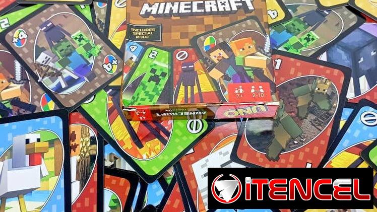 JUEGO CARTAS UNO CLÁSICA TEMÁTICA MINECRAFT (Contiene 108 cartas)