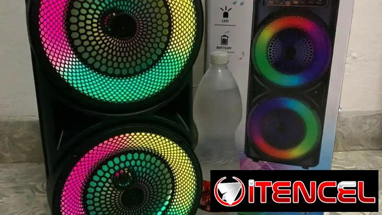 🔊🎤 Bocina Saco Recargable Doble 8″