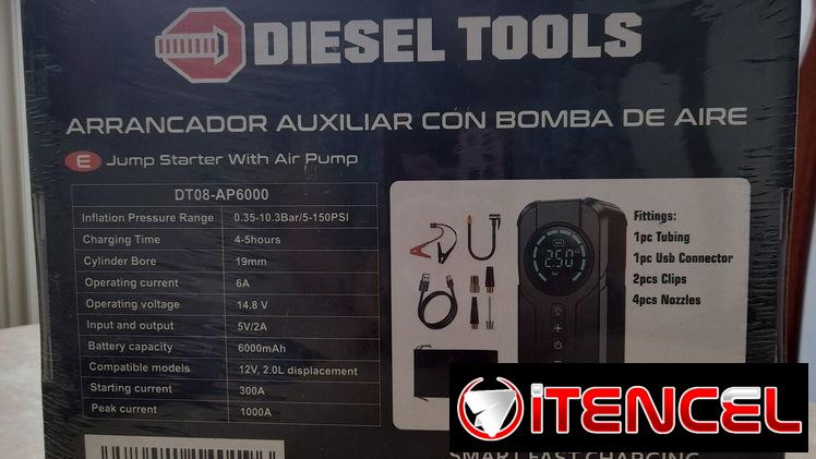 Arrancador de Bateria c/ compresor de 12v-6000MAH