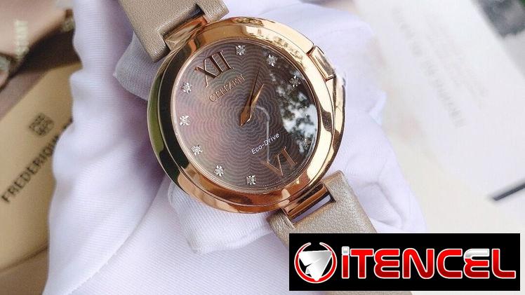 CITIZEN ECODRIVE CAPELLA (EX1513-00Y) CRISTAL DE ZAFIRO , 34MM CON MANILLA DE PIEL Y ACERO INOXIDABLE ORO ROSA  58049738