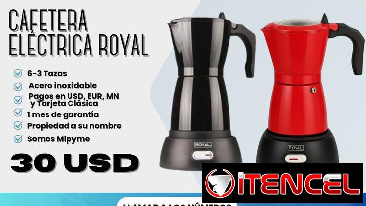 ☕ CAFETERA ELECTRICA ROYAL  🔴 ROJA  ⚫ NEGRA ♦️ 3-6 TAZAS  💲30 USD