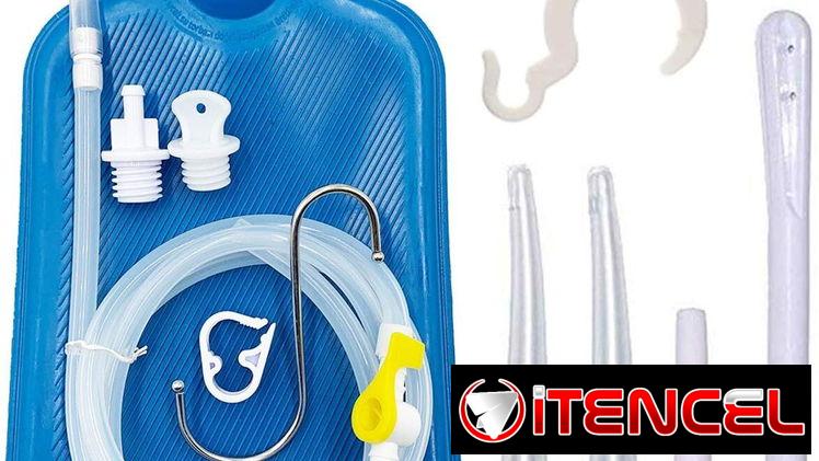 Kit de Enema Bolsa de 2L para Limpieza de Colon | Manguera Silicona + 5 Boquillas Reutilizables | Detox en Casa