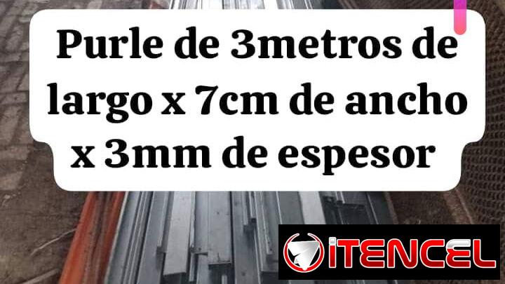 Purles de 3 mde largo y 7 cm de ancho x 3 mm de espesor