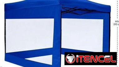 Carpas azules de 3*3m, son impermeables con paredes transparentes solo disponibles en color Azul