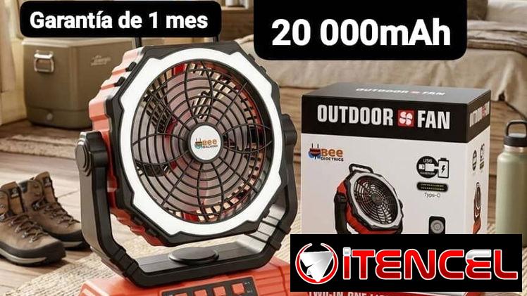 VENTILADOR RECARGABLE BEE ELECTRICS 20 000mAh, Garantía de 1 mes, Entrega por un mínimo costo adicional para toda La Hab