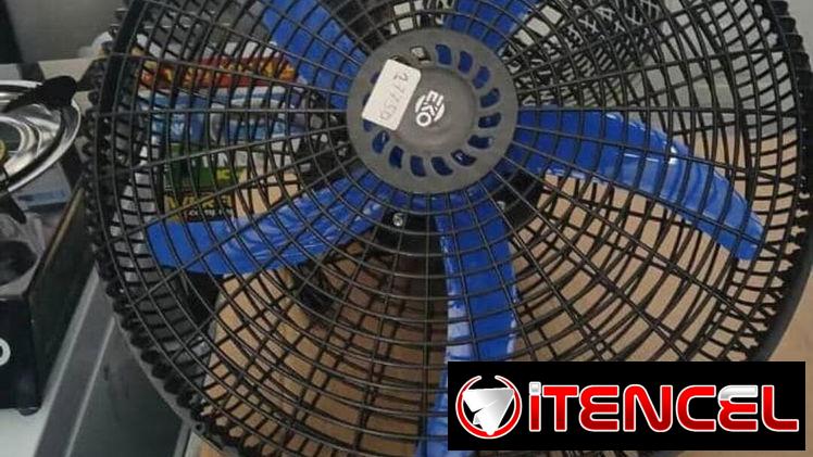 Ventiladores, televisor y bocina